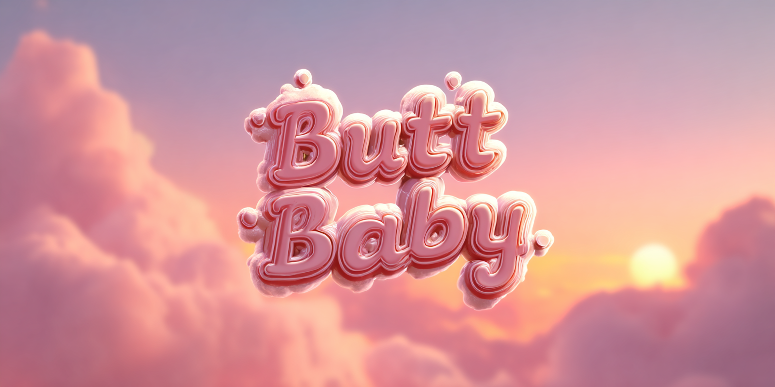 ButtBaby logo floating among clouds